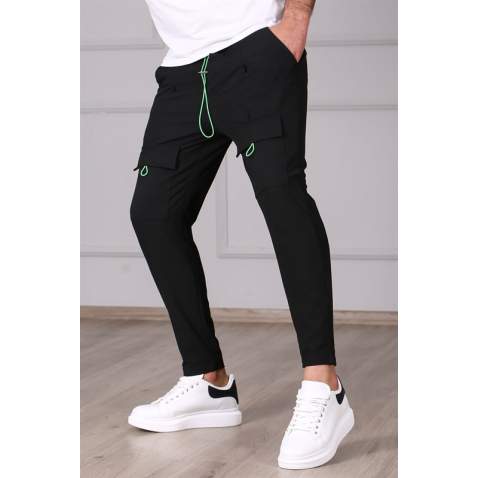 Madmext Black Men Sweatpants with Pockets 4809 - Siyah