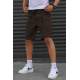 Men Basic Brown Capri Shorts - Kahverengi