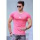 Madmext Pink Basic T-shirt with Pocket for Men 4446 - Pudra