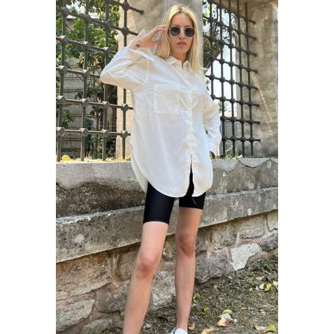 Mad Girls White Shorts & Shirt Set MG1407 - Beyaz