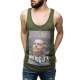 Madmext Men Printed Khaki Vest 2582 - Haki