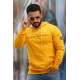 Madmext Yellow Printed Hoodie 4125 - Sarı