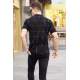 Men Designed Black Polo T-Shirt 5887 - Siyah