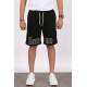 Madmext Men Printed Black Capri Shorts 5439 - Siyah