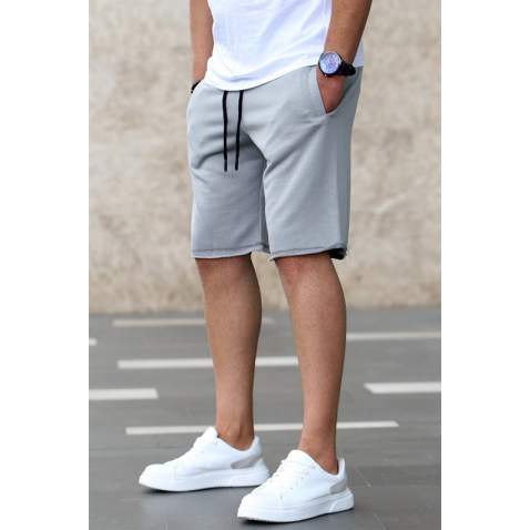 Madmext Men Gray Capri Shorts 4845 - Gri