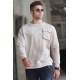 Madmext Men Crewneck Beige Sweatshirt 5320 - Bej