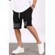 Madmext Men Printed Black Capri Shorts 5439 - Siyah