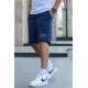 Men Basic Navy Blue Capri Shorts - Lacivert