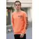 Madmext Neon Orange Printed Sweatshirt 4161 - Neon turuncu