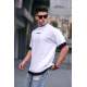 Men Basic White Oversize T-Shirt 5802 - Beyaz