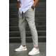 Gray Designed Slim Fit Jogger Trousers 5470 - Gri