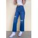 Women Blue Bell Bottom Jeans MG1519 - Mavi