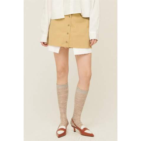 Women Beige Basic Mini Skirt - Bej