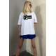 Women Printed White Over Fit T-Shirt MG1514 - Beyaz