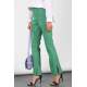 Women Green Side Slit Cuff Jeans - Yeşil