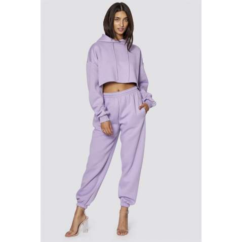 Mad Girls Lilac Hooded Women Tracksuit Set MG467 - Lila