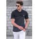 Madmext Men Striped Black Polo T-shirt 5238 - Siyah