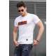 Madmext White Printed T-shirt for Men 4589 - Beyaz