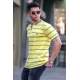 Men Striped Yellow Polo T-Shirt 5874 - Sarı