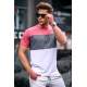 Madmext Men Color Blocked Pink T-shirt 5826 - Pembe