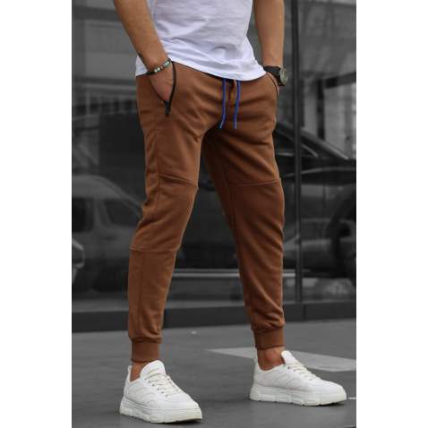 Men Brown Basic Jogger Trousers - Kahverengi