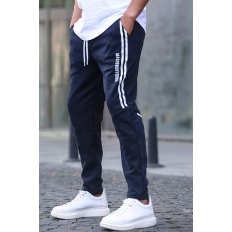 Navy Blue Printed Sweatpants T5476 - Lacivert