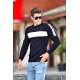 Madmext Navy Blue Crewneck Jumper 4361 - Lacivert