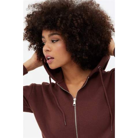 Mad Girls Cropped Brown Sweatshirt MG1355 - Kahverengi