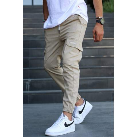 Men Cargo Beige Trousers 5437 - Bej