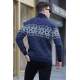 Navy Blue Turtleneck Knitwear Sweater 5970 - Lacivert