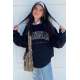 Mad Girls Printed Navy Blue Sweatshirt MG780 - Lacivert