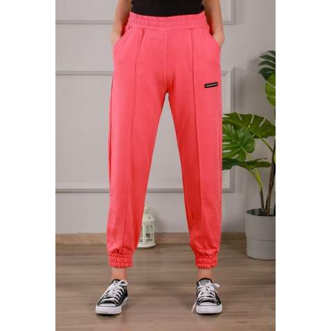 Mad Girls Pink-Green Jogger Sweatpants MG303 - Pembe