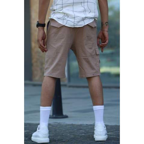 Camel Capri Shorts with Cargo Pockets 5737 - Camel