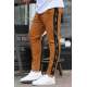 Madmext Camel Striped Sweatpants 2932 - Camel