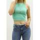 Mad Girls Mint Green Crop Top MG361 - Mint yeşili