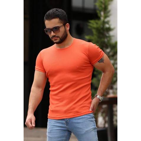 Madmext Men Basic Orange T-Shirt 4077 - Turuncu