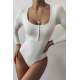 Mad Girls White Bodysuit MG1015 - Beyaz