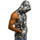 Madmext Men Black Camouflage Hoodie Vest 2563 - Gri