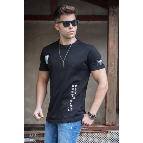 Madmext Men Printed Black T-Shirt 5379 - Siyah