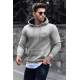 Madmext Men Printed Hoodie Dye Gray Sweatshirt 4395 - Boyalı gri