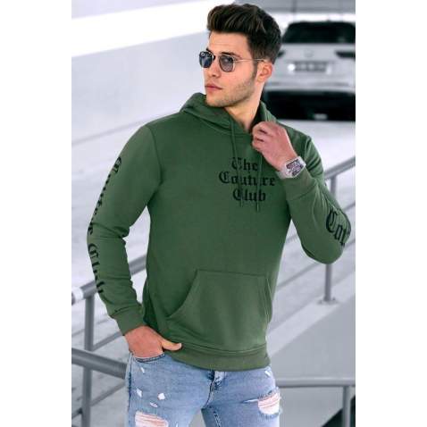 Madmext Men Hoodie Khaki Sweatshirt 2877 - Haki