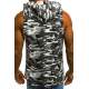 Madmext Men Black Camouflage Hoodie Vest 2563 - Gri