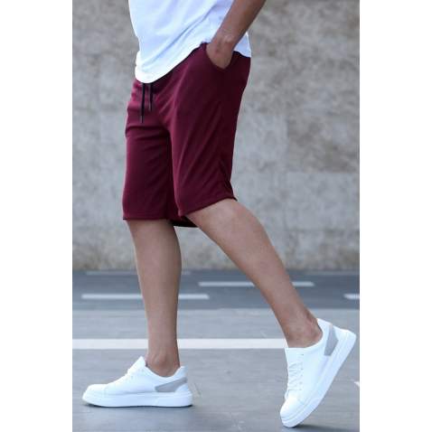 Madmext Maroon Capri Shorts 5410 - Bordo