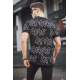 Madmext Men Printed Black T-shirt 5818 - Siyah