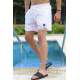 Madmext White Patterned Swim Wear Short 2950 - Beyaz