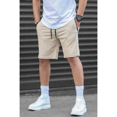 Men Beige Capri Shorts - Bej