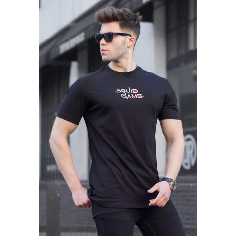 Madmext Men Printed Black T-shirt 5383 - Siyah