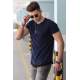 Madmext Navy Blue Basic T-shirt for Men 4465 - Lacivert