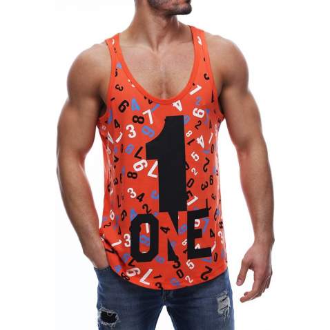 Madmext Orange Printed T-shirt for Men 2626 - Turuncu