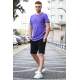 Madmext Men Purple/Black T-shirt/Shorts Set 5655 - Mor/siyah